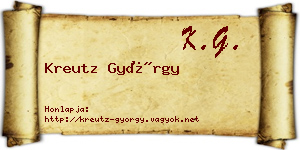 Kreutz György névjegykártya